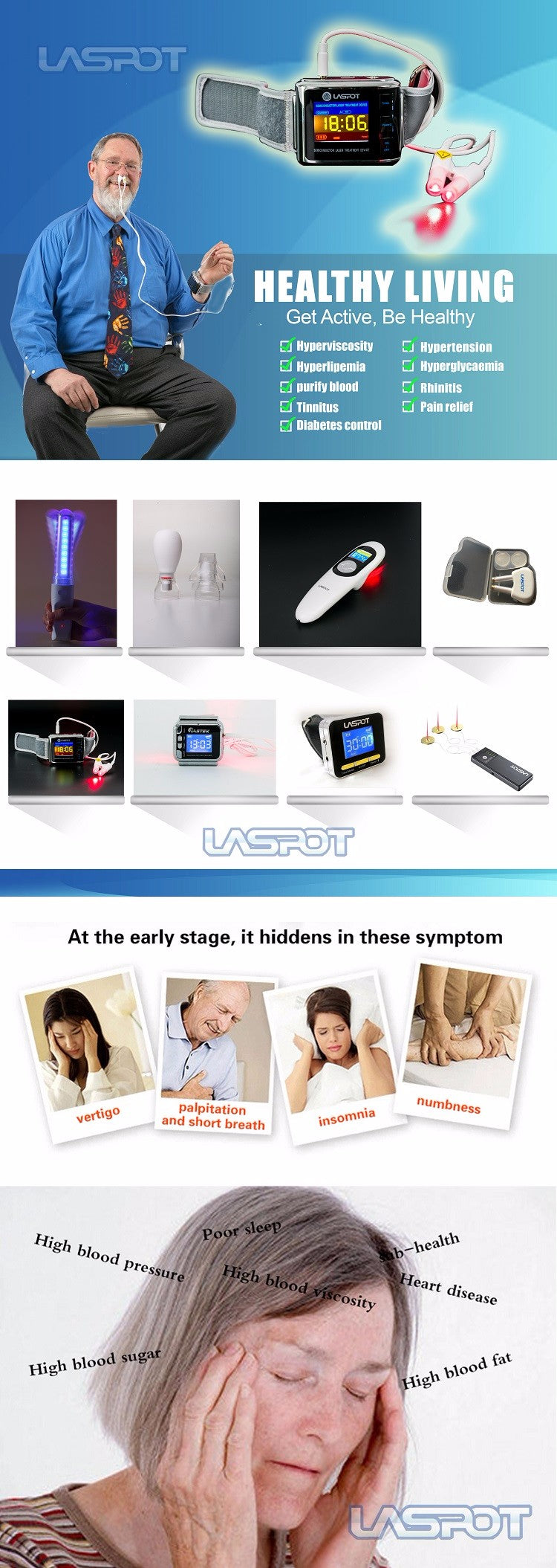 LASER WATCH - THERAPY WATCH (10 LASER BEAMS) - LIFETECH PERU